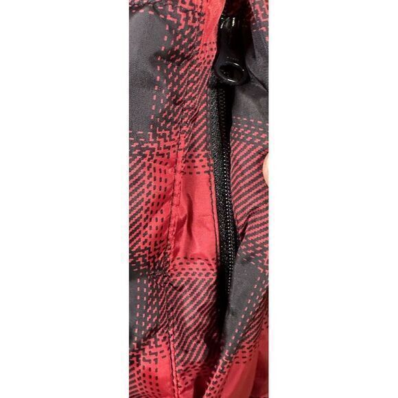 J.Jill Side Zip Down Vest Plaid Red Black Small S Buffalo Check Zip Pockets - Picture 8 of 9